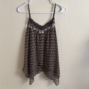 Chic Black and Tan Patterned Camisole